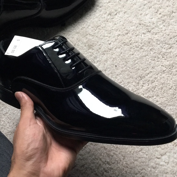 Zara Man Black Patent Finish Dress Shoes - Picture 7 of 11